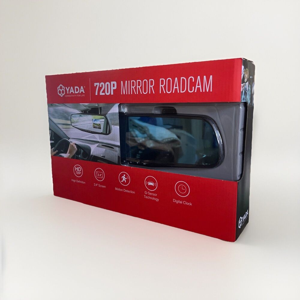 YADA Mirror Roadcam 720P HD & Rearview Mirror with 2.4" Screen NIB